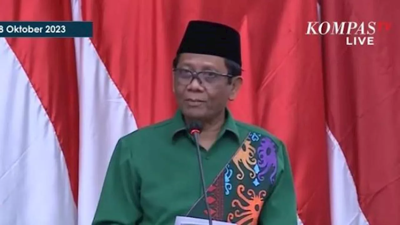 Pidato Perdana Bacawapres Ganjar, Mahfud MD Bicara Penegakan Hukum Kunci Mayoritas Masalah Indonesia