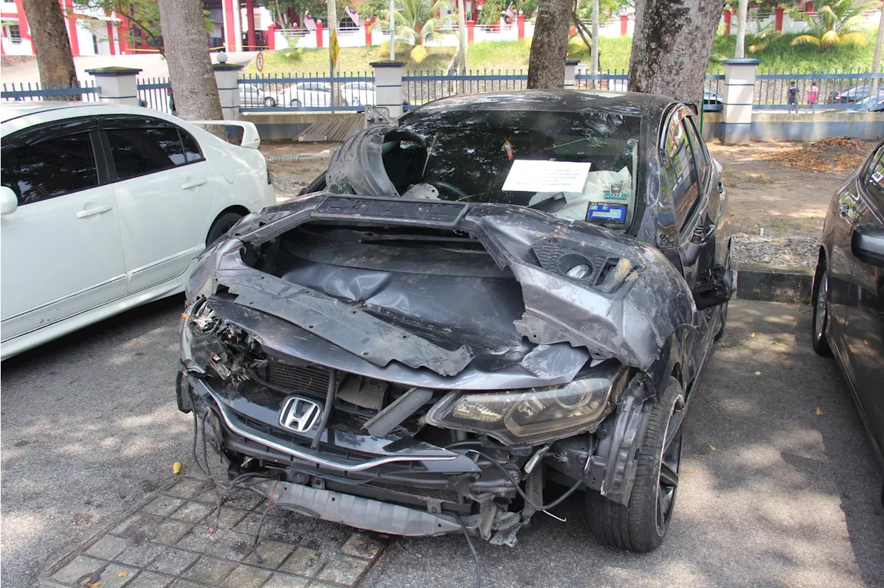 Dikejar polis dari Senawang, kereta dinaiki empat lelaki terbabas di Rembau