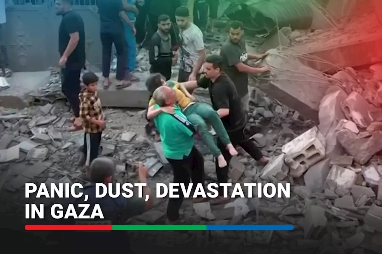 DRONE VIDEO: Panic, dust, devastation in Gaza after Israeli strike