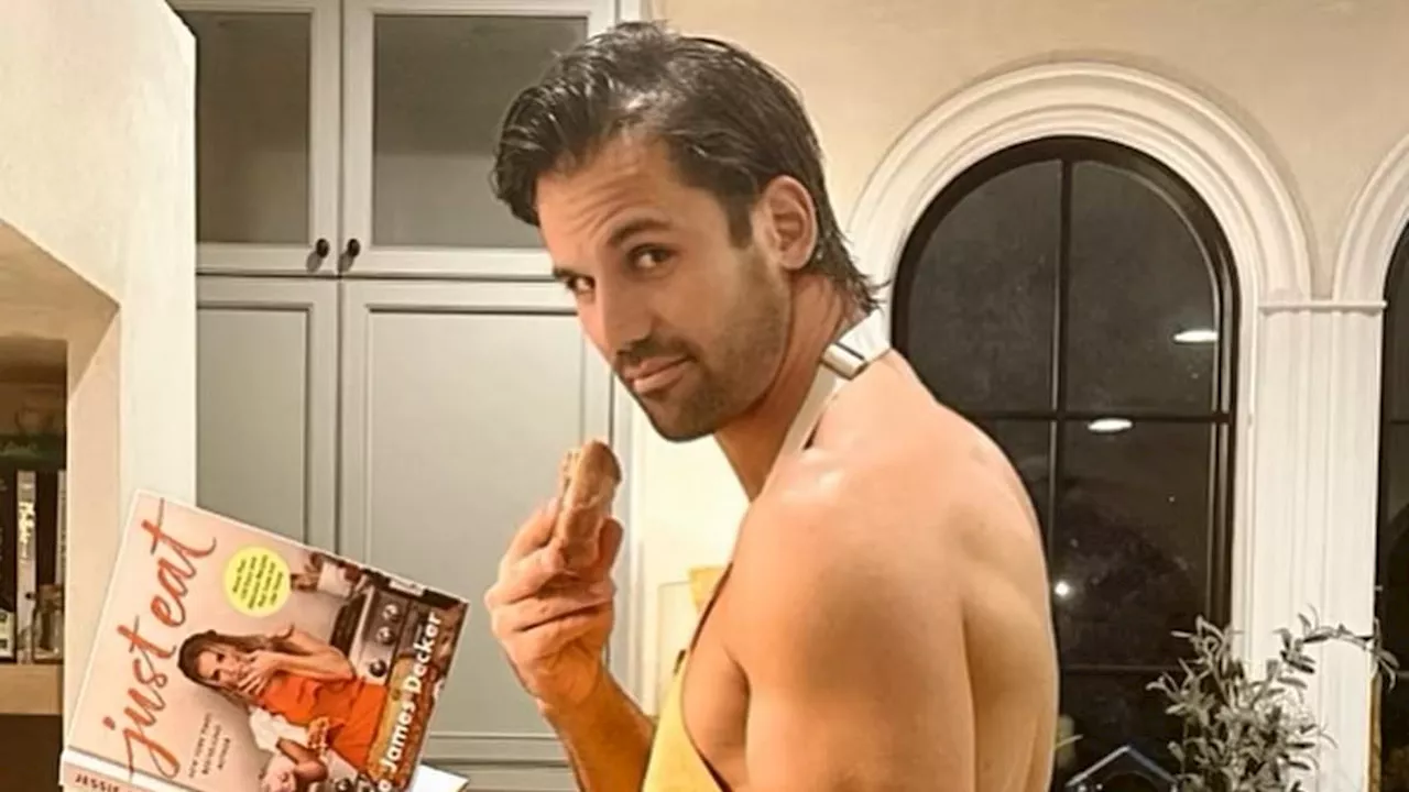 Jessie James Decker shares ANOTHER cheeky snap of husband Eric Decker promoting her cookbook in the...