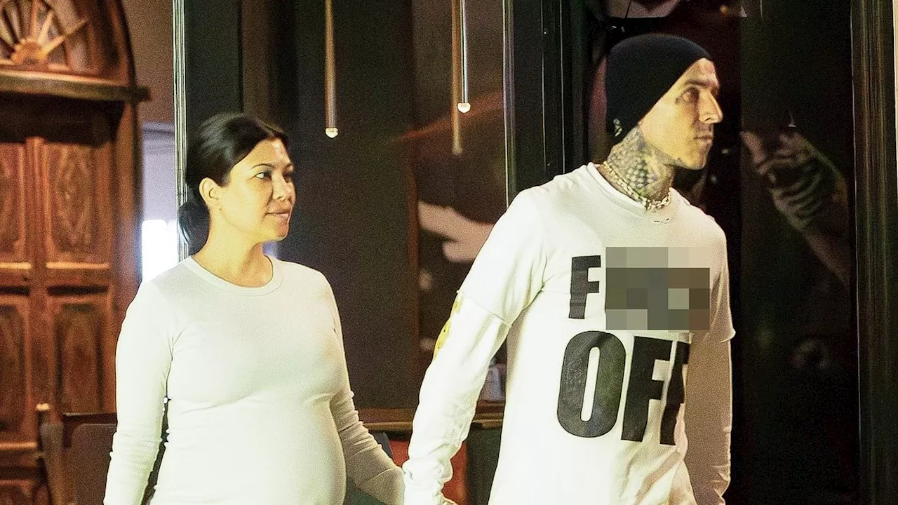 EXCLUSIVE: Kourtney Kardashian looks like she is due any day as she displays her HUGE baby bump...