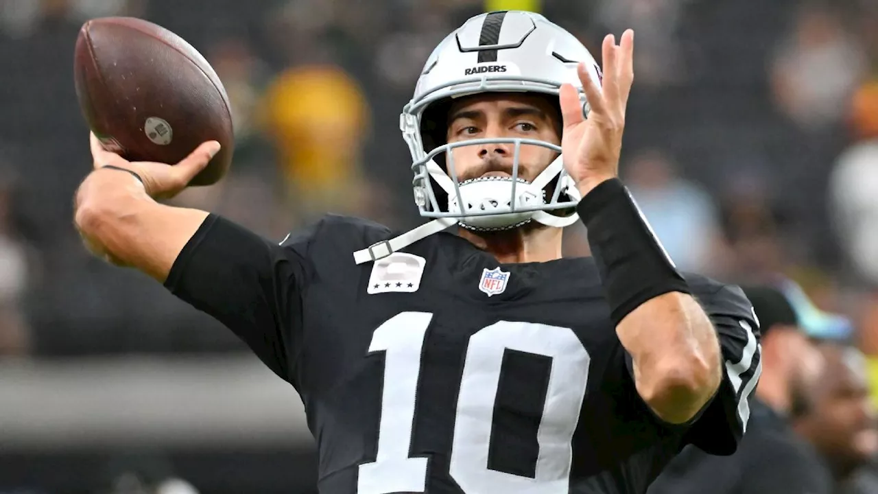 - Raiders' Jimmy Garoppolo (back) won't play vs. Bears