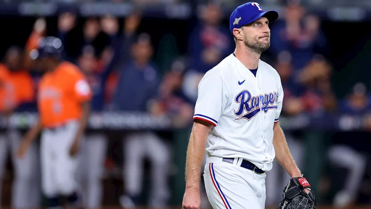 Rangers' Max Scherzer struggles in return as Astros win Game 3