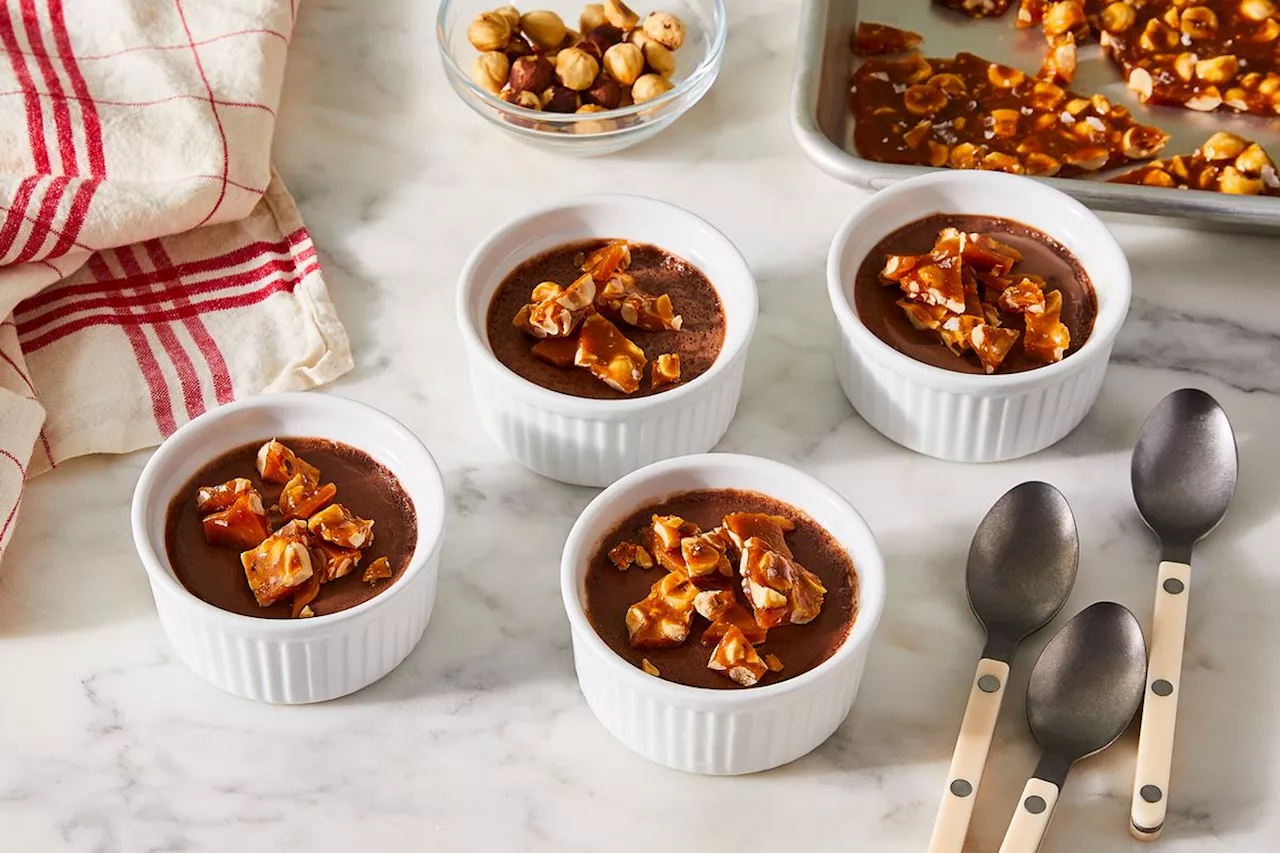 Hazelnut Chocolate Pots de Crème With Hazelnut Brittle Recipe on Food52