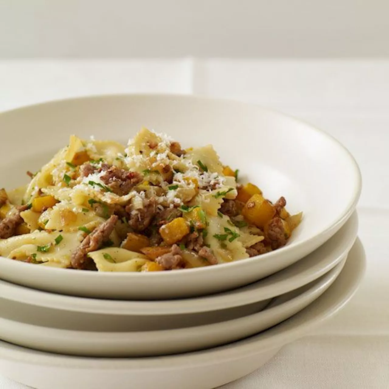 Farfalle with Spicy Sausage and Butternut Squash