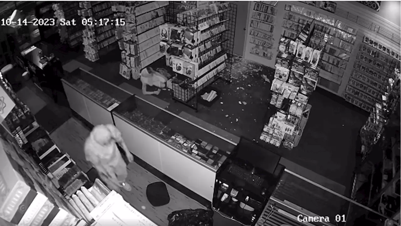 Thieves captured on video falling through game store ceiling in northwest Columbus