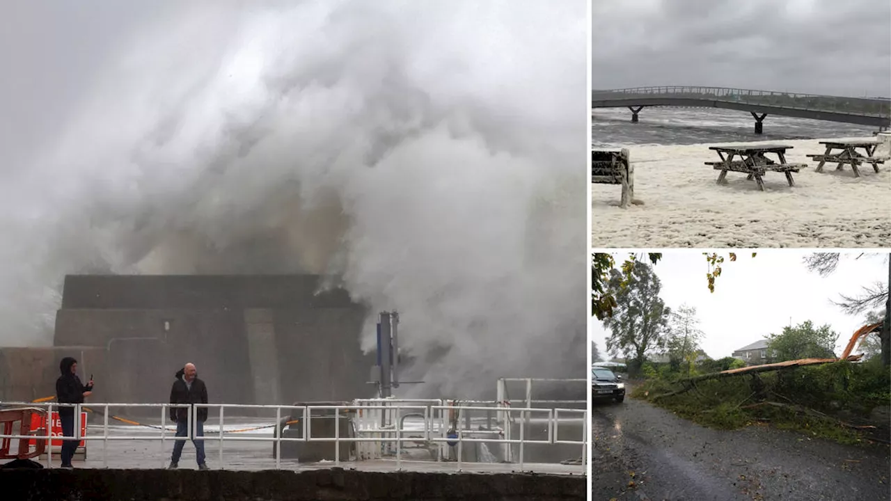 Scottish town evacuated, trains cancelled, and red alert for 70mph winds as Storm Babet batters Britain