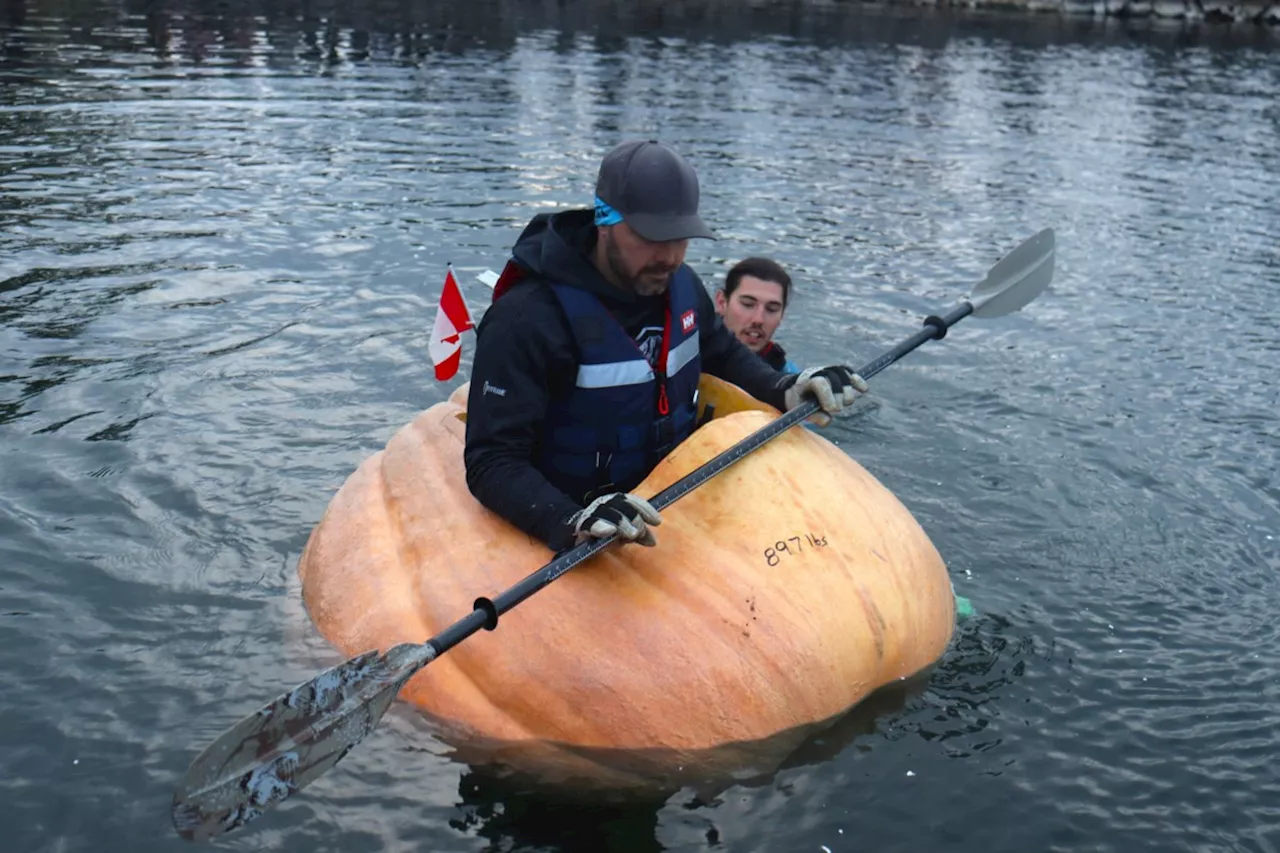 BEHIND THE SCENES: Brent and his giant pumpkin boat