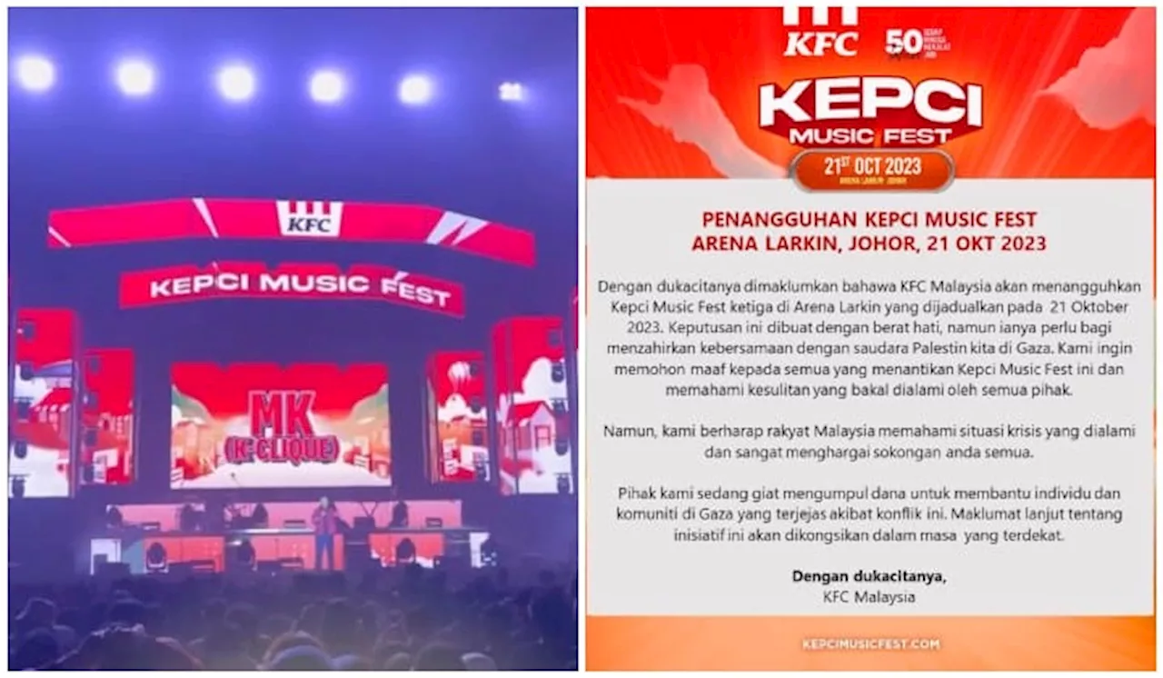 KFC Tangguh Kepci Music Fest Di Johor Untuk Hormat Isu Saudara Palestin Di Gaza