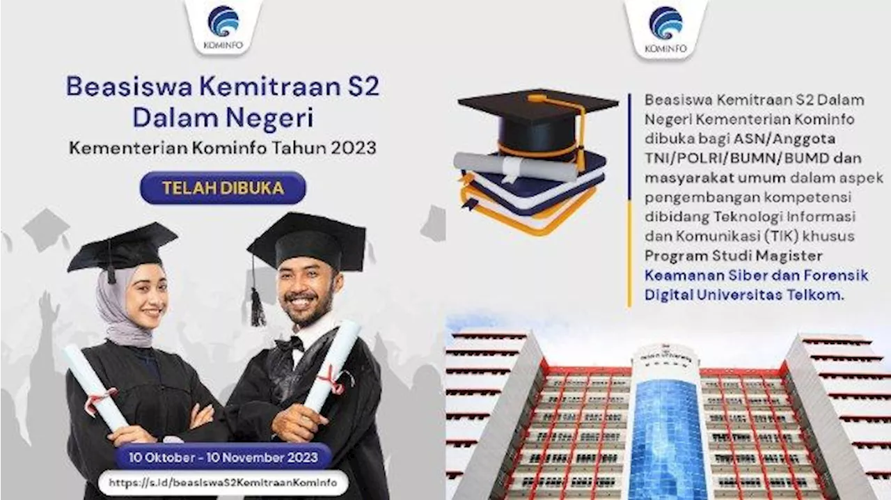 Beasiswa Kemitraan S2 Dalam Negeri Kominfo bagi ASN hingga Masyarakat Umum, Simak Syaratnya