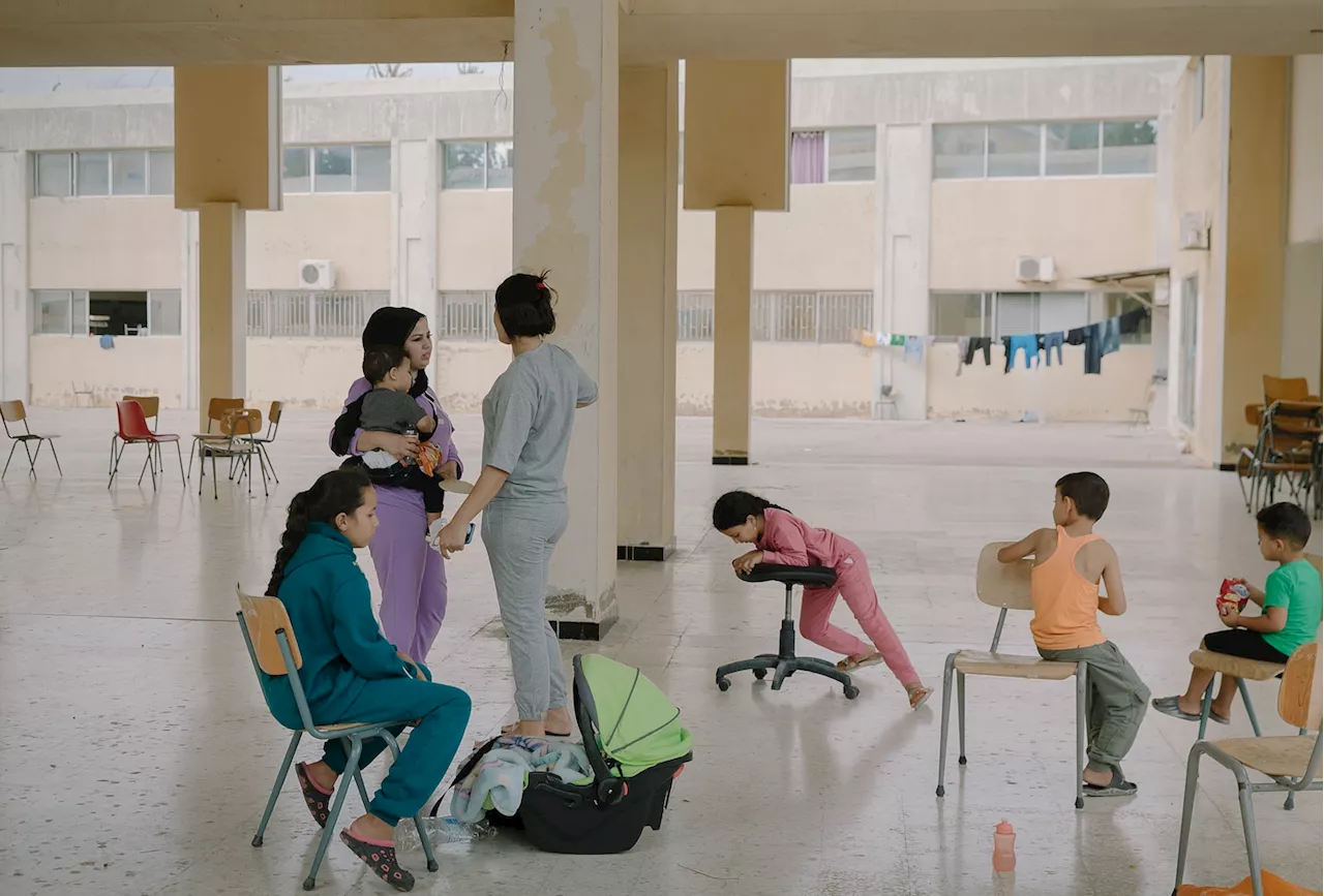 At school in southern Lebanon, an aid stop for people fleeing conflict