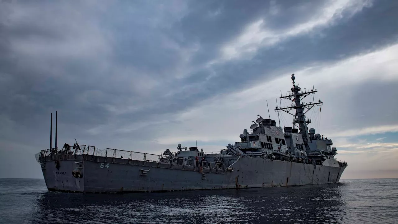 US Navy warship in Red Sea intercepts three missiles, several drones heading north out of Yemen