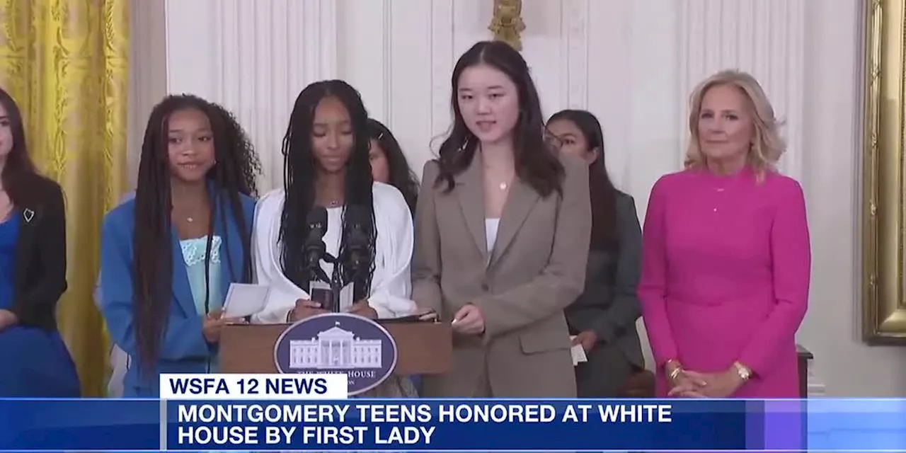 Teen Montgomery twins recognized by first lady Jill Biden