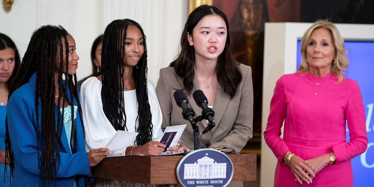 Teen Montgomery twins recognized by first lady Jill Biden