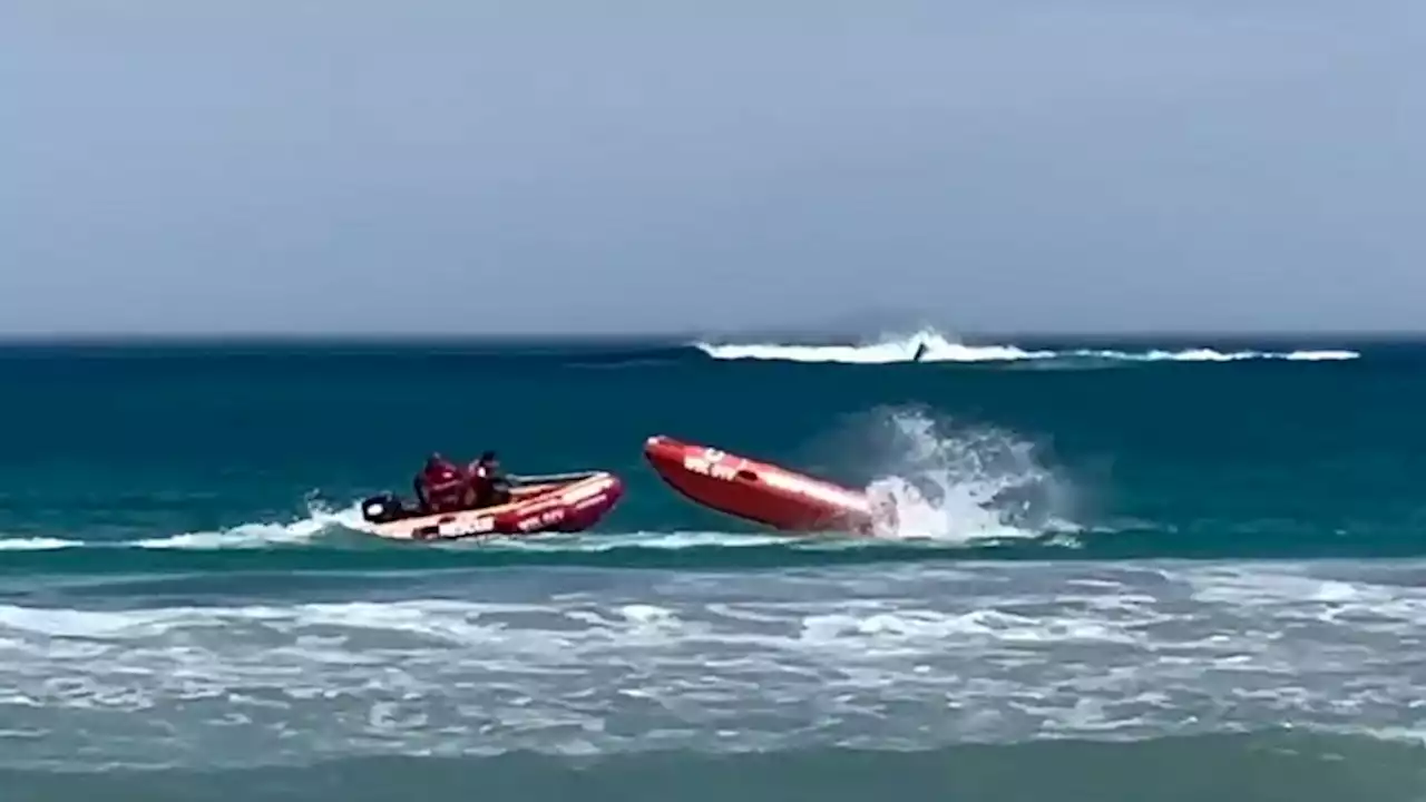 Footage shows battle to catch runaway rubber duck after lifesaver is 'catapulted' from boat