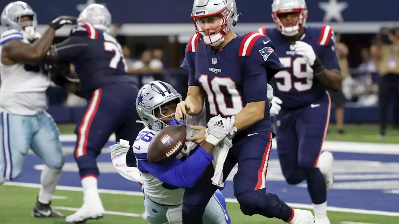 Patriots pull QB Mac Jones after 2 turnovers lead directly to Cowboys touchdowns