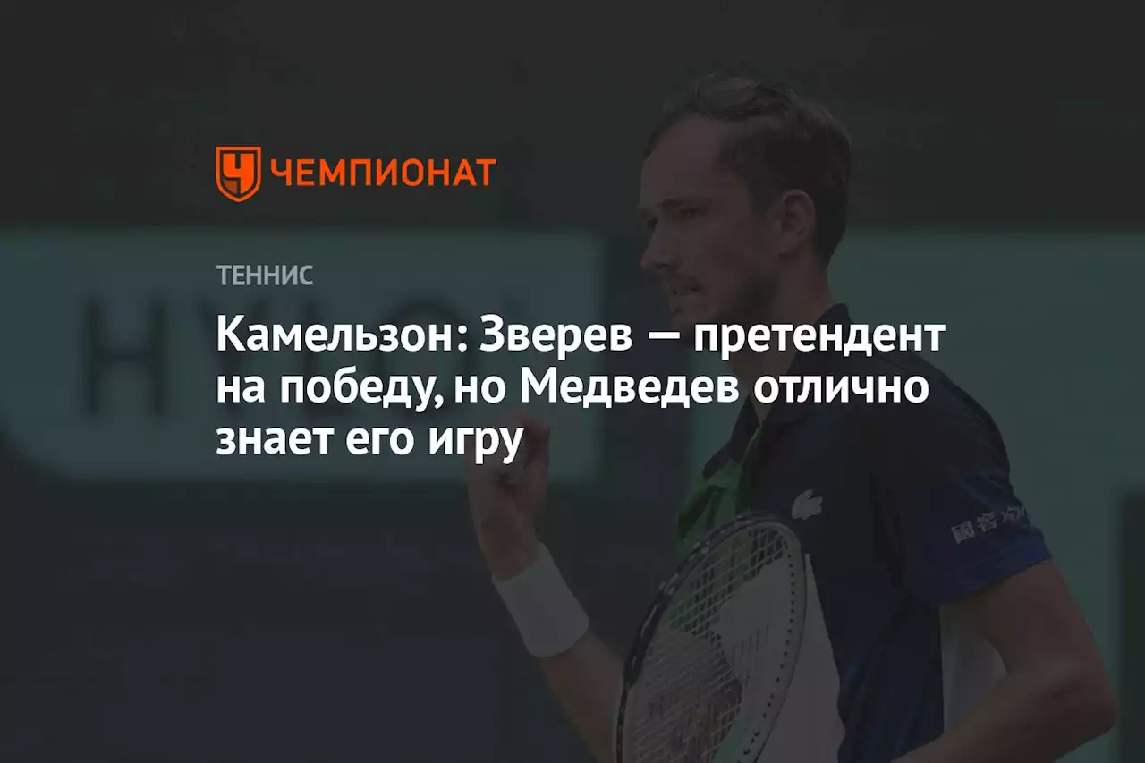 Камельзон: Зверев — претендент на победу, но Медведев отлично знает его игру