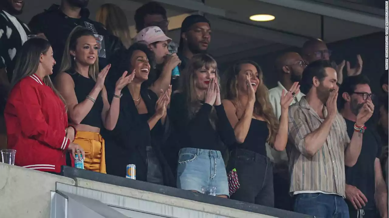 Watch: New photos show Taylor Swift cheering on rumored NFL boyfriend