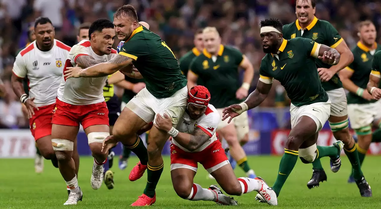 RWC 2023: Boks win 10-try thriller against Tonga to all but secure Rugby World Cup quarterfinal spot