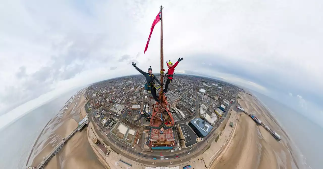 Amanda Holden reaches new heights at Blackpool Tower summit