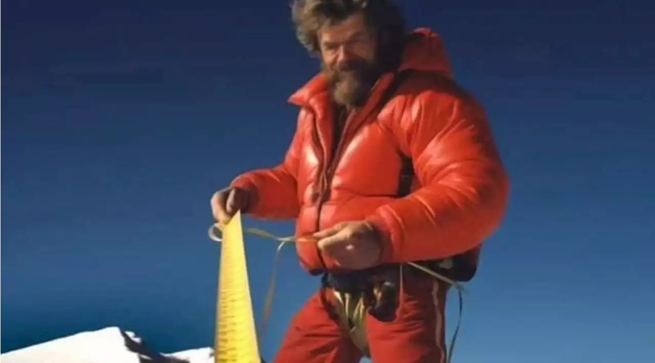 Reinhold Messner pubblica un meme in cui misura la vetta con un metro