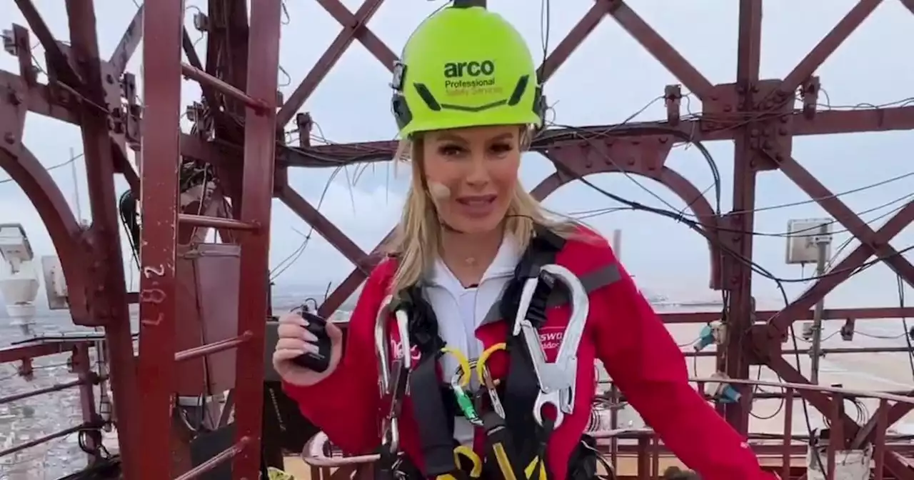 Amanda Holden faces her fears with terrifying 500ft climb up Blackpool Tower