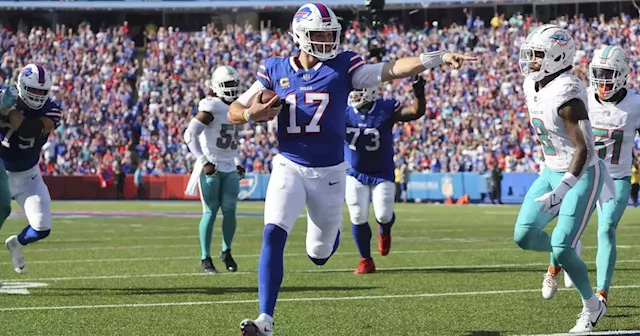 Josh Allen throws 4 TD passes, runs for score, Bills rout division rival  Dolphins 48-20 – KXAN Austin