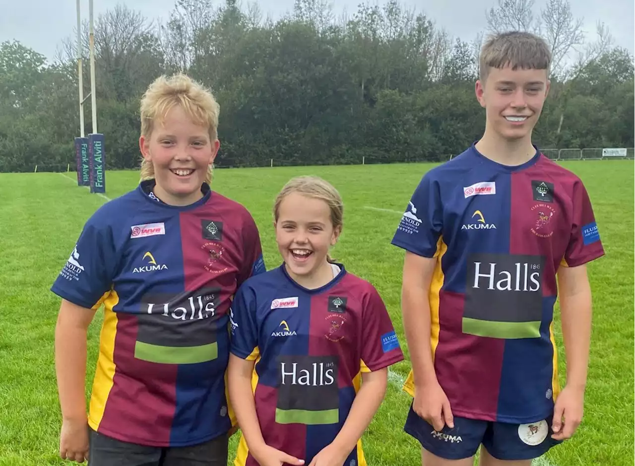 Young South Shropshire rugby players helping to spread the Halls brand