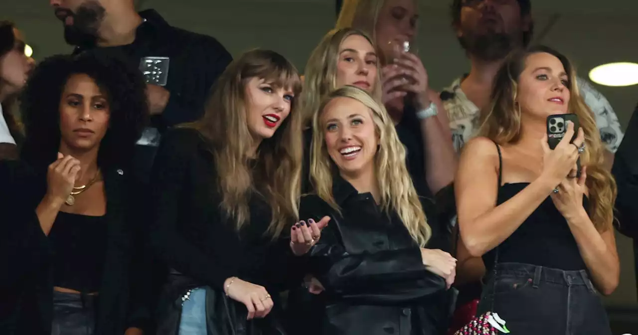 Brittany Mahomes cheers on the Chiefs right next to Taylor Swift