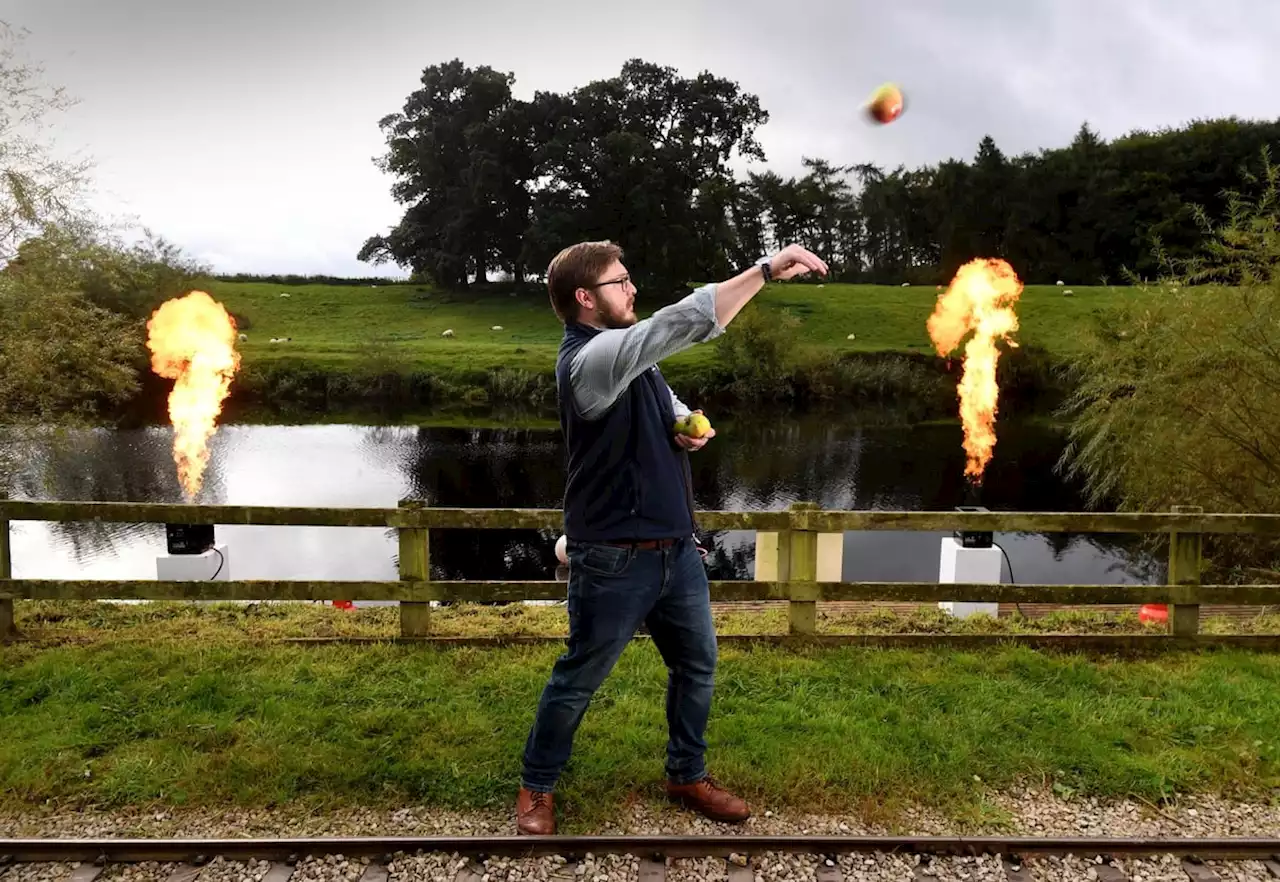 Curious tradition of apple throwing at Yorkshire's Newby Hall as championship gets underway