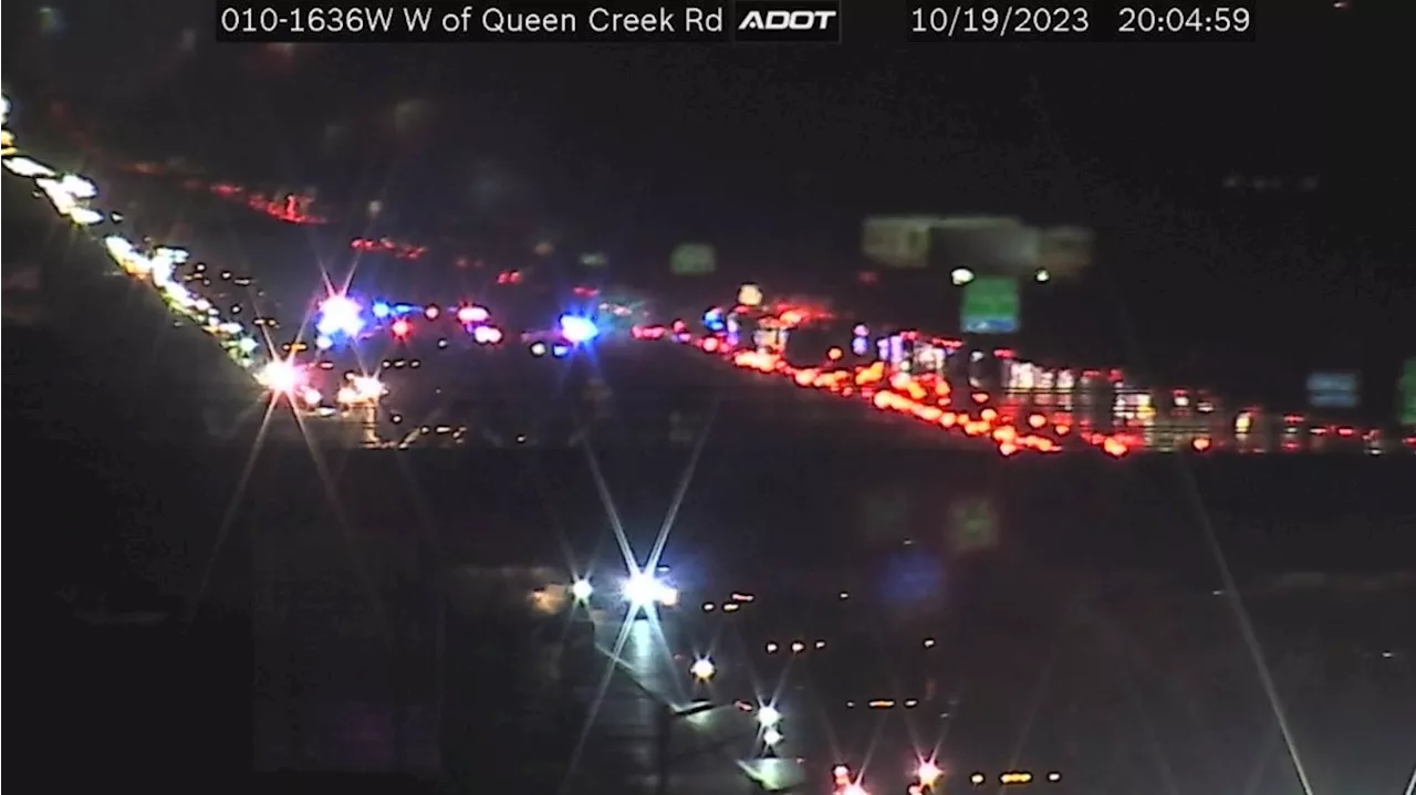 Crash closes I-10 eastbound near Queen Creek Road