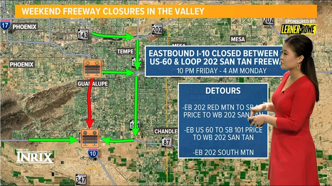 Expect closures on I-10, US 60 near Phoenix during Oct. 20 weekend