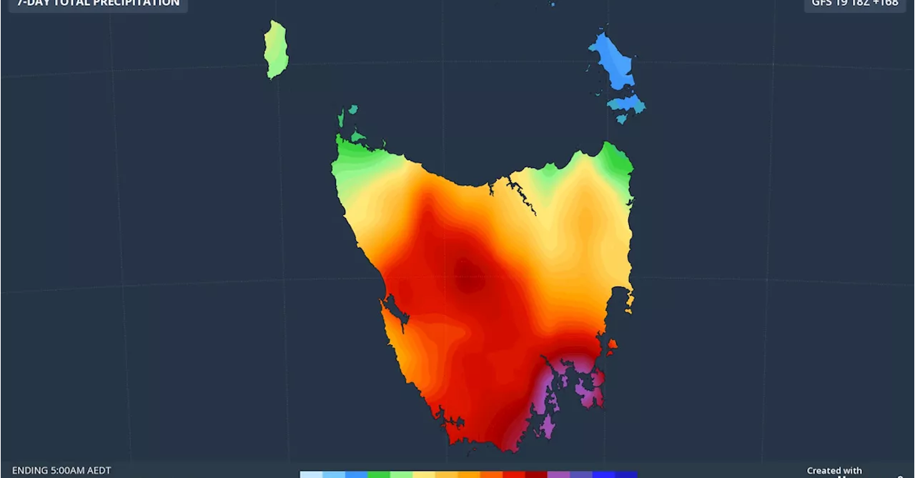 Wild winds, extremely heavy rainfall for Tasmania this weekend