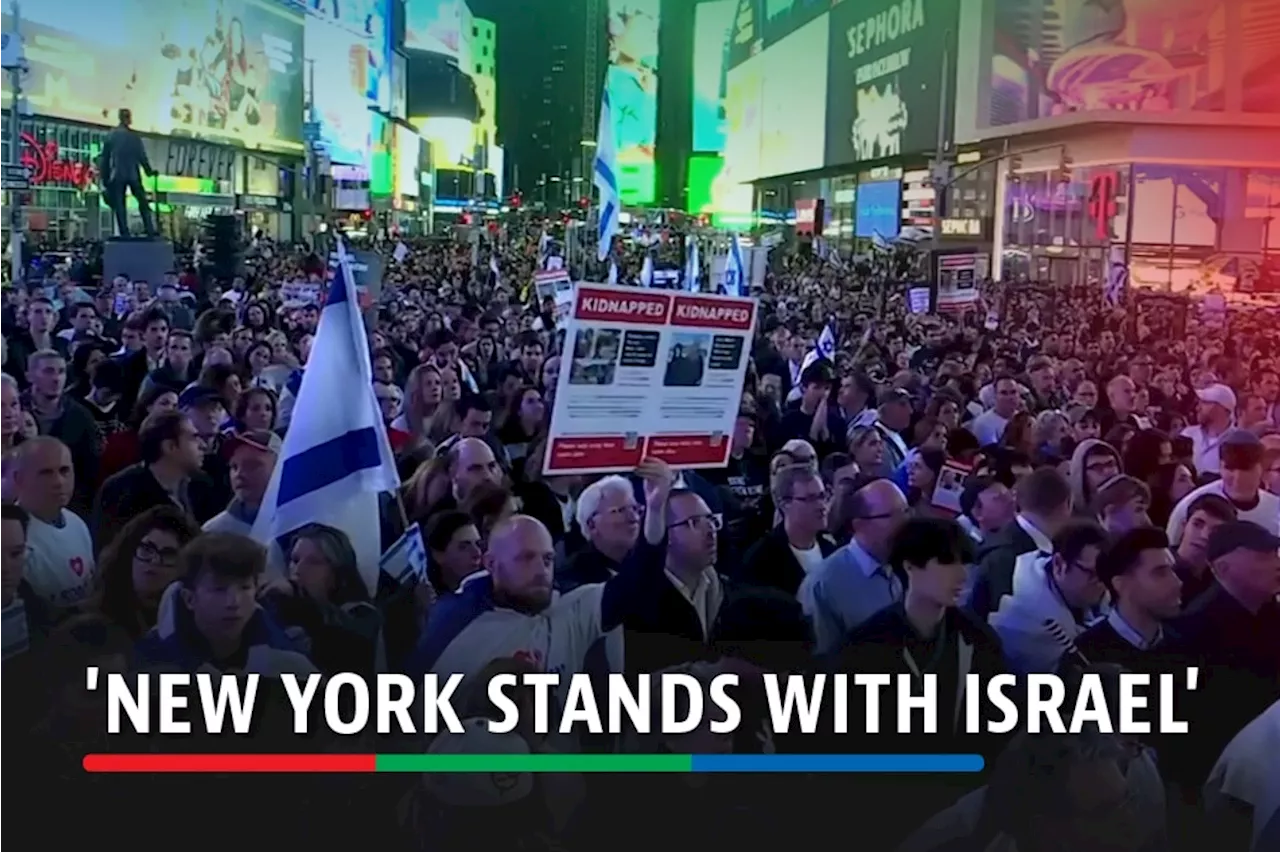 Hundreds rally in NY for release of Israeli hostages in Gaza