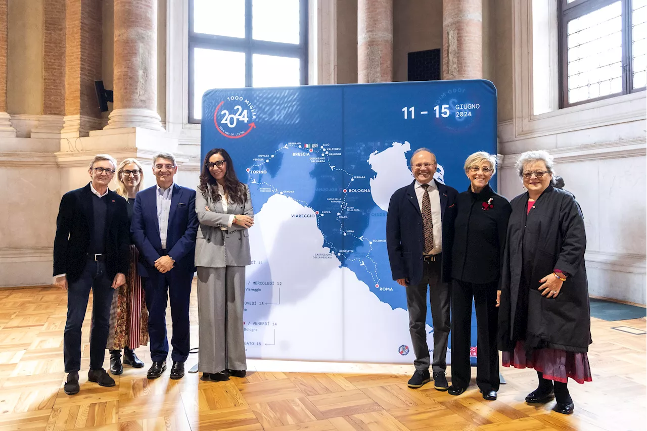 Presentata la 1000 Miglia 2024, 5 tappe dall'11 al 15 giugno