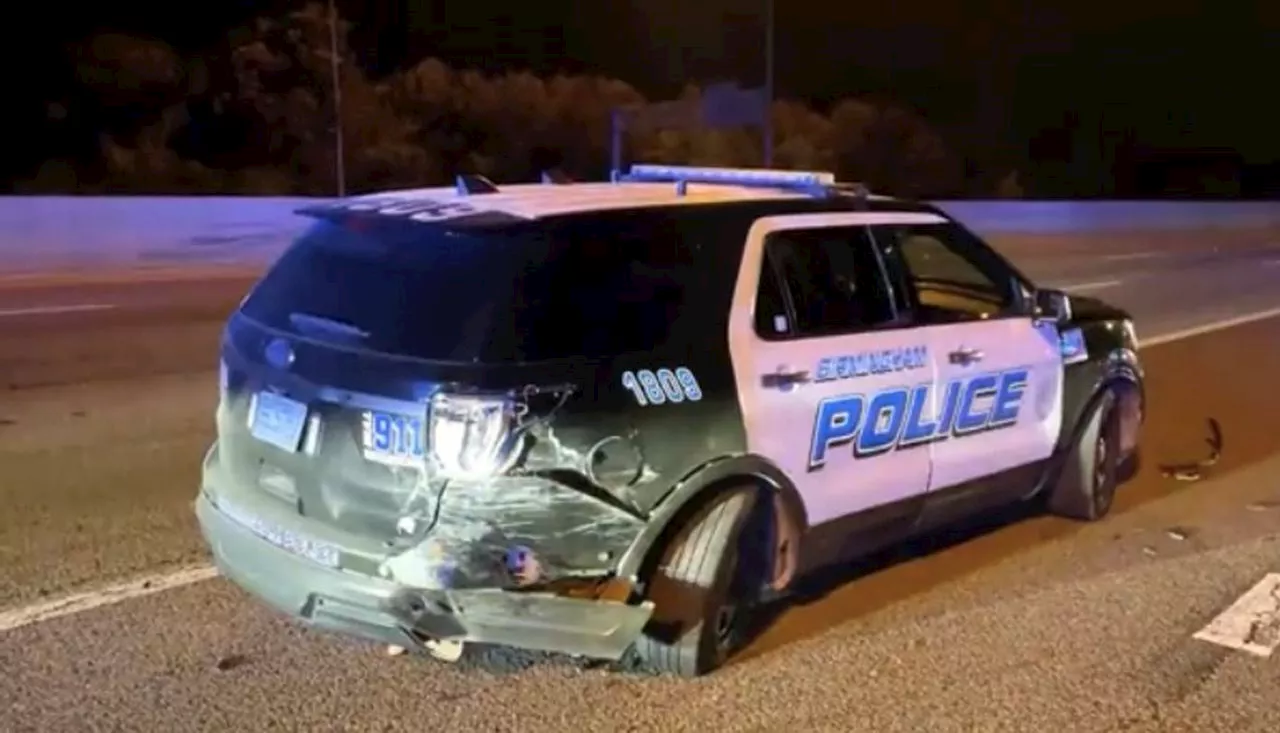 Birmingham officer injured when cruiser hit by suspected DUI motorist on I-65