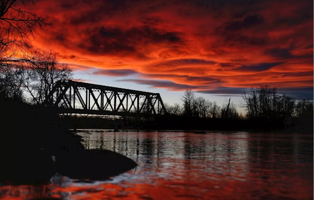 Bursts of colour in Alberta's November sunrises and sunsets