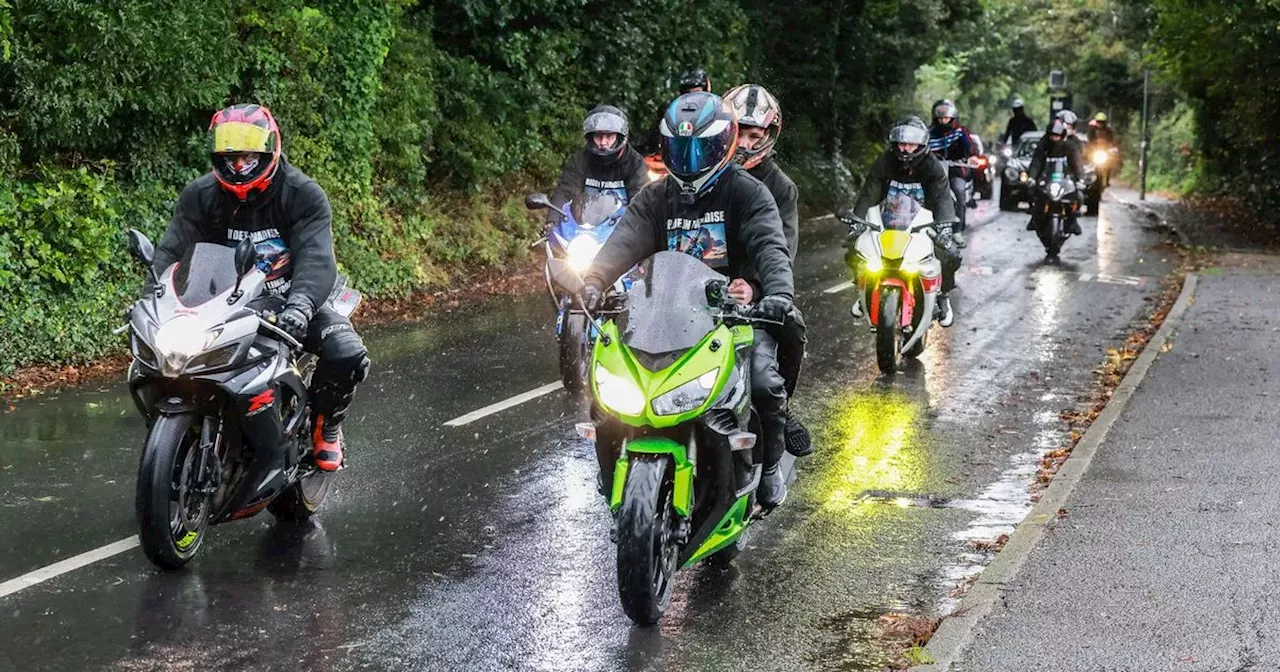 Heartbreaking message motorbike riders carried through main road