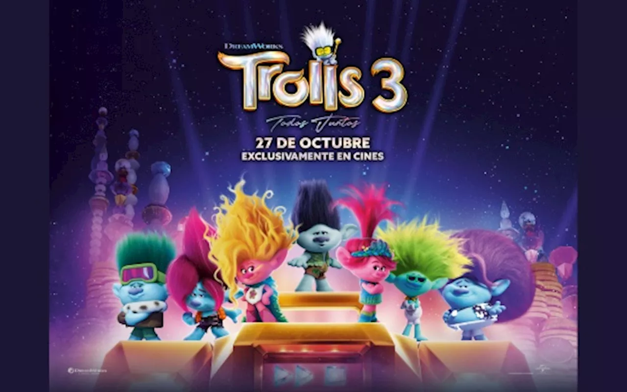 Disfruta en cines de 'Trolls 3: Todos Juntos'