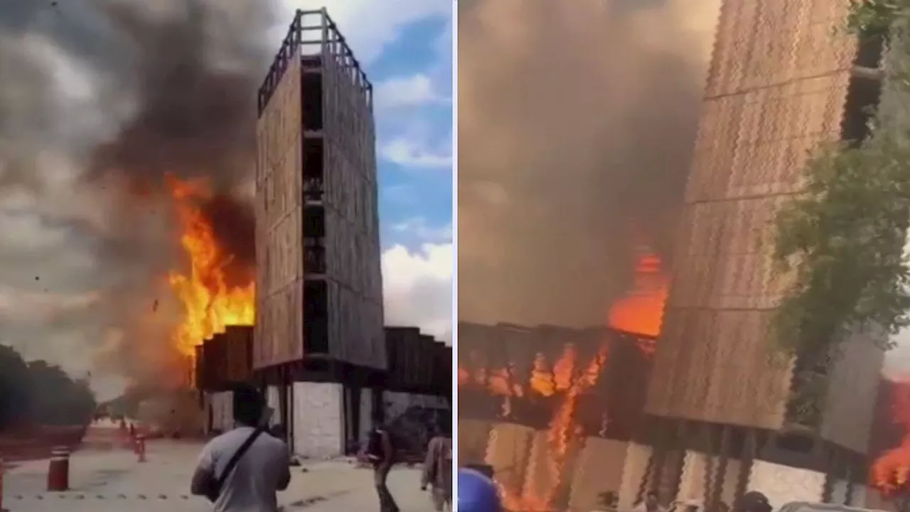 Reportan Fuerte Incendio en Parque de Tulum, Quintana Roo