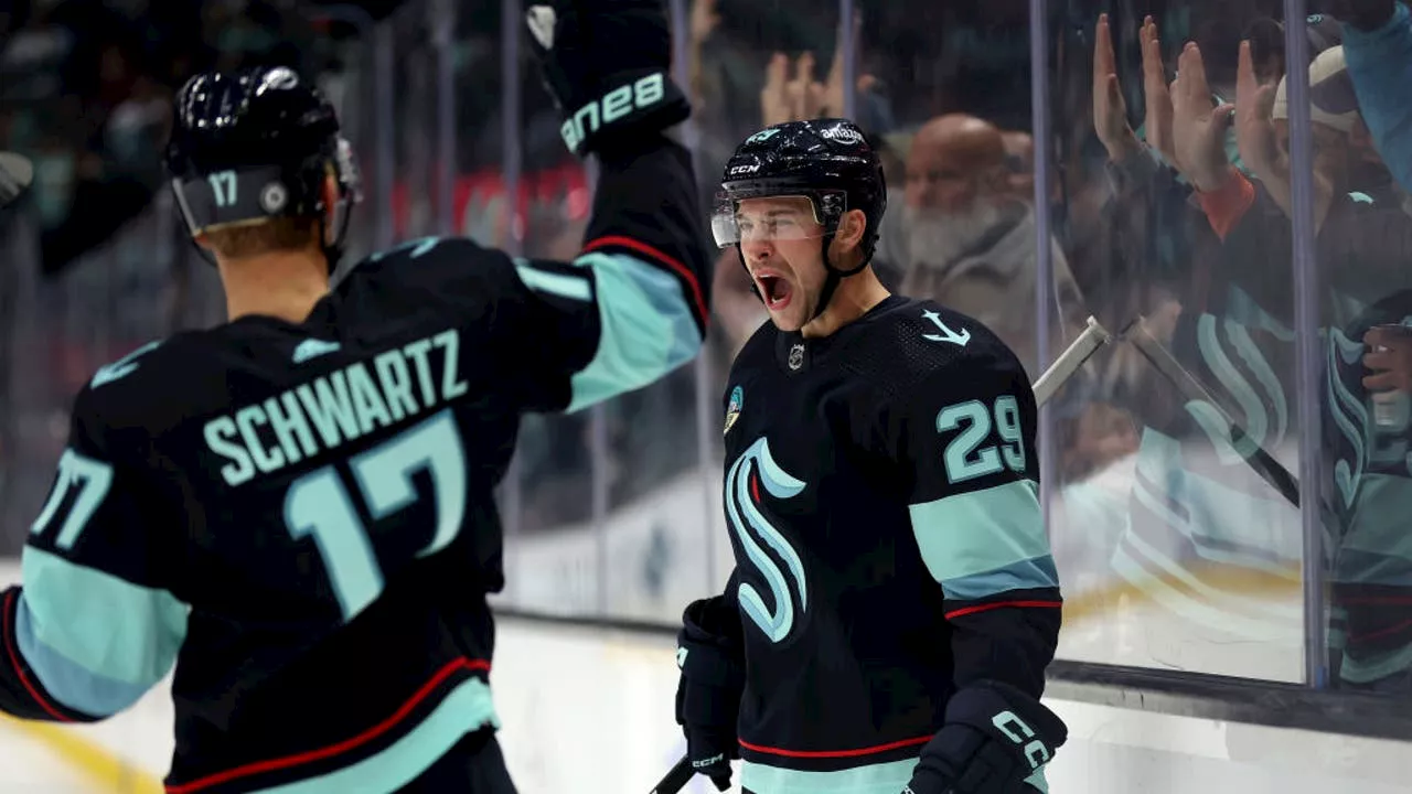 Vince Dunn scores goal, adds two assists as Kraken get first win, 7-4, over Hurricanes