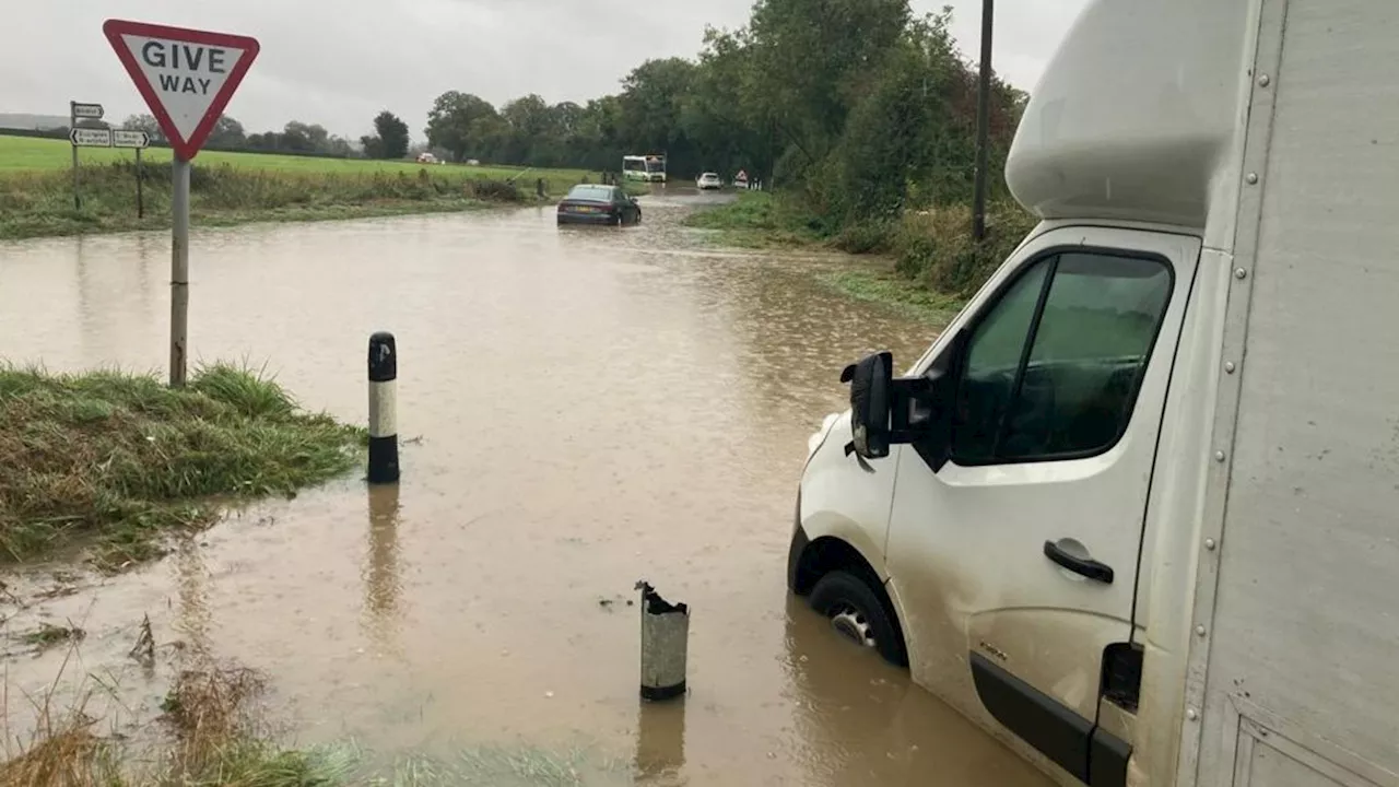 Storm Babet hits East of England as heavy rain and flooding cause road and train disruption