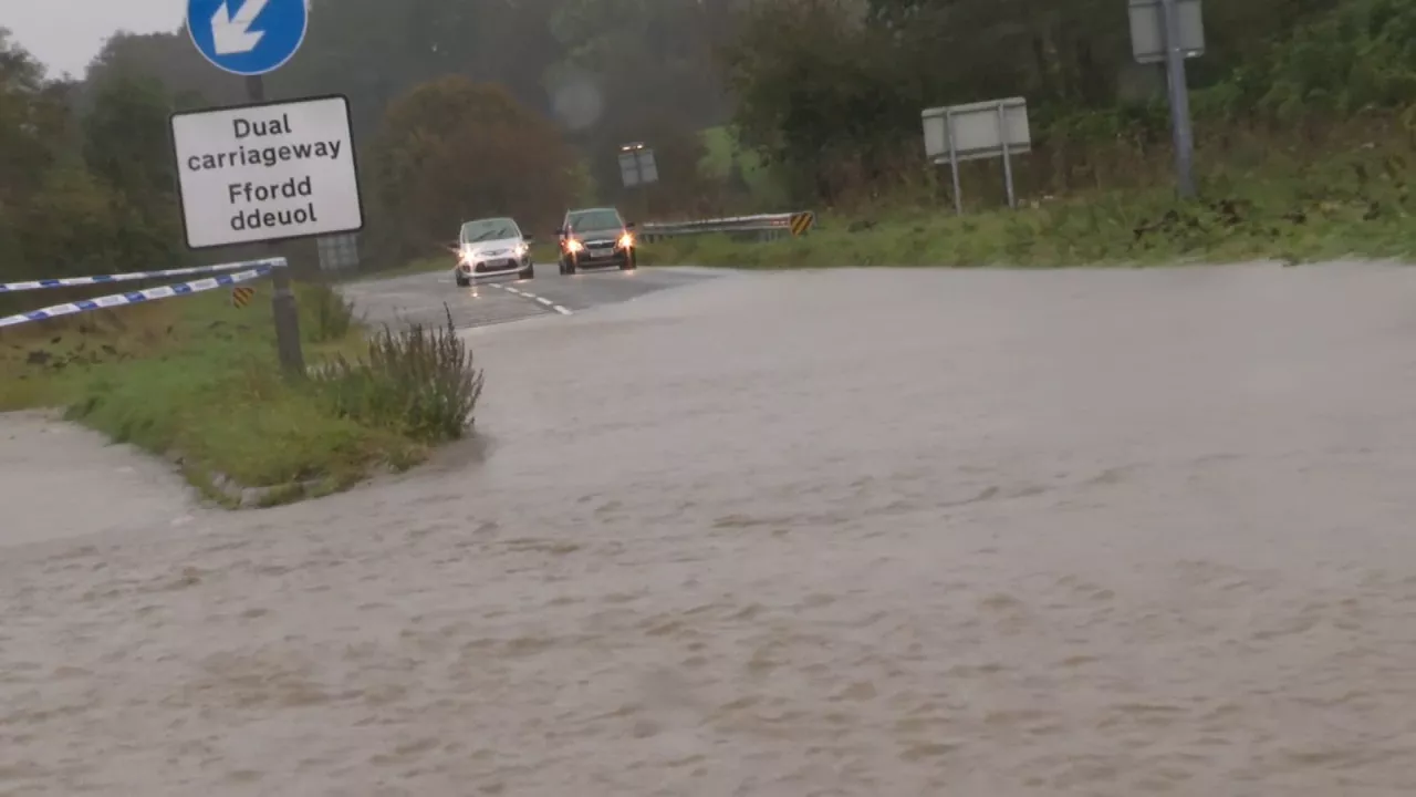 Storm Babet: Schools closed in Flintshire due to heavy rain and flooding in north Wales