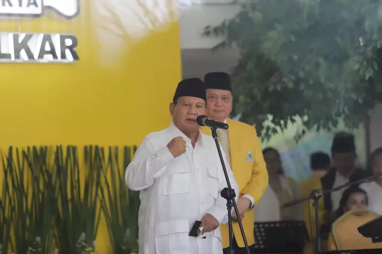 Hadiri Syukuran HUT ke-59 Golkar, Prabowo: Nyaman, Seperti di Rumah