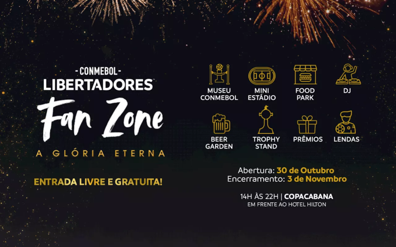 Libertadores: Conmebol anuncia 'fan zone' na praia da Copacabana na semana da final