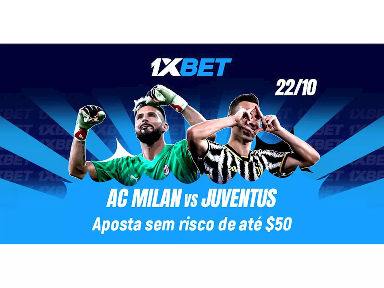 Aposte sem risco até R$50 em Milan x Juventus