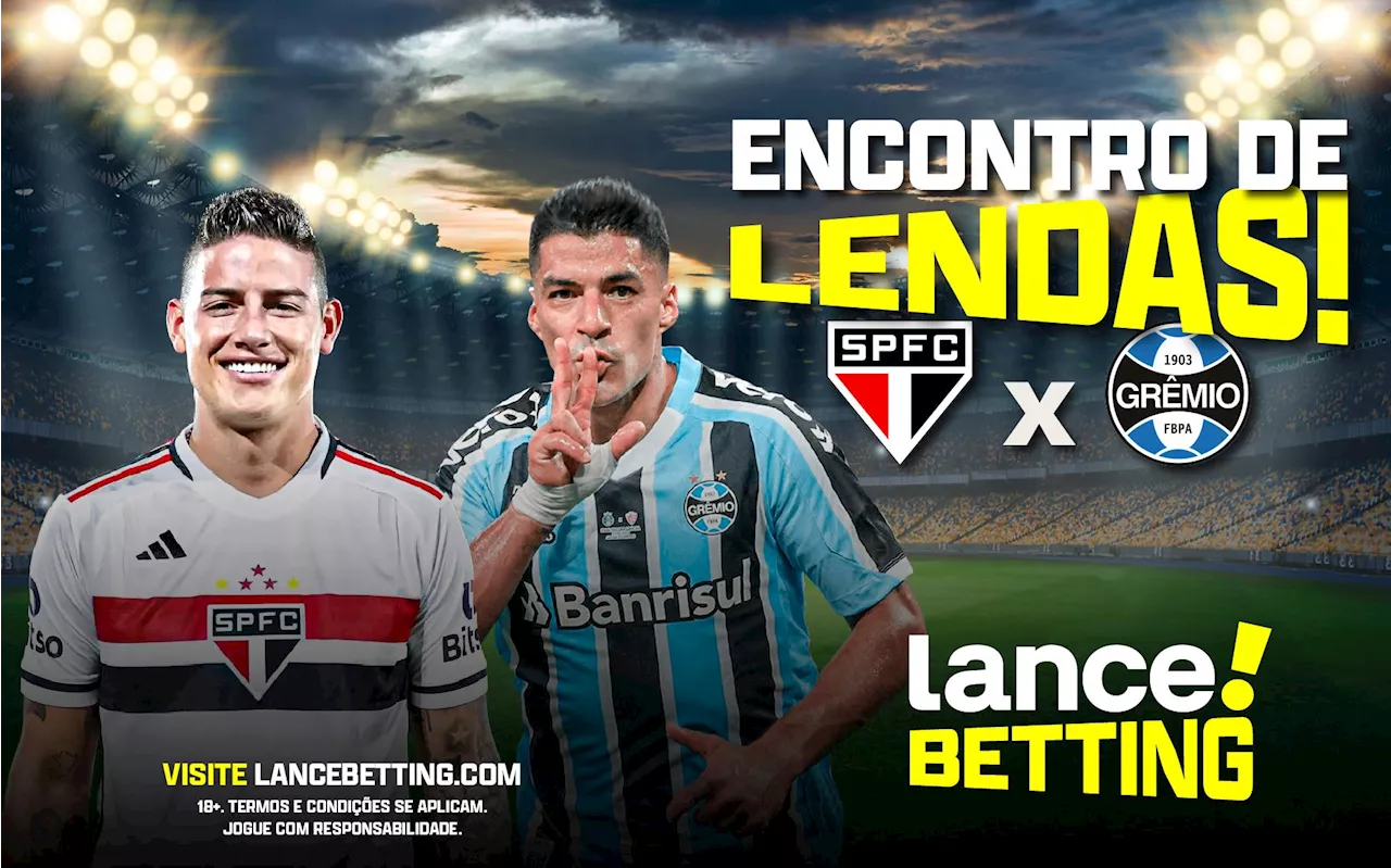 Confronto estrelado! Aposte R$100 e ganhe R$1200 com empate entre São Paulo e Grêmio