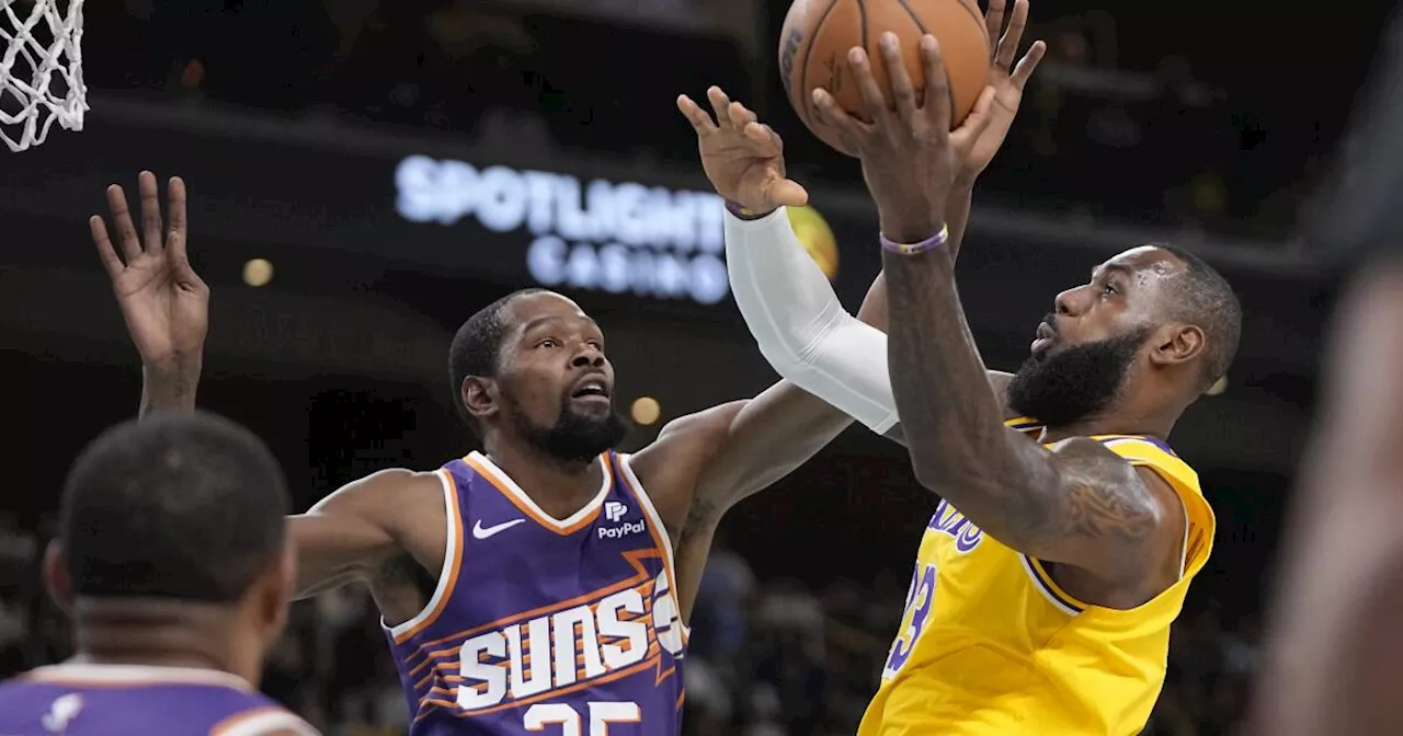 LeBron James, Kevin Durant put on a show, but Lakers fall to Suns in preseason finale