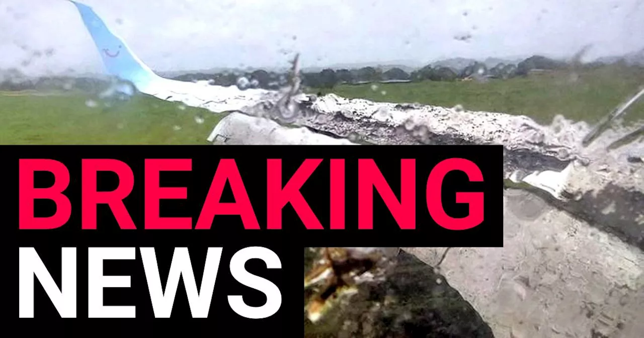 Tui plane skids off runway at Leeds Bradford Airport during Storm Babet