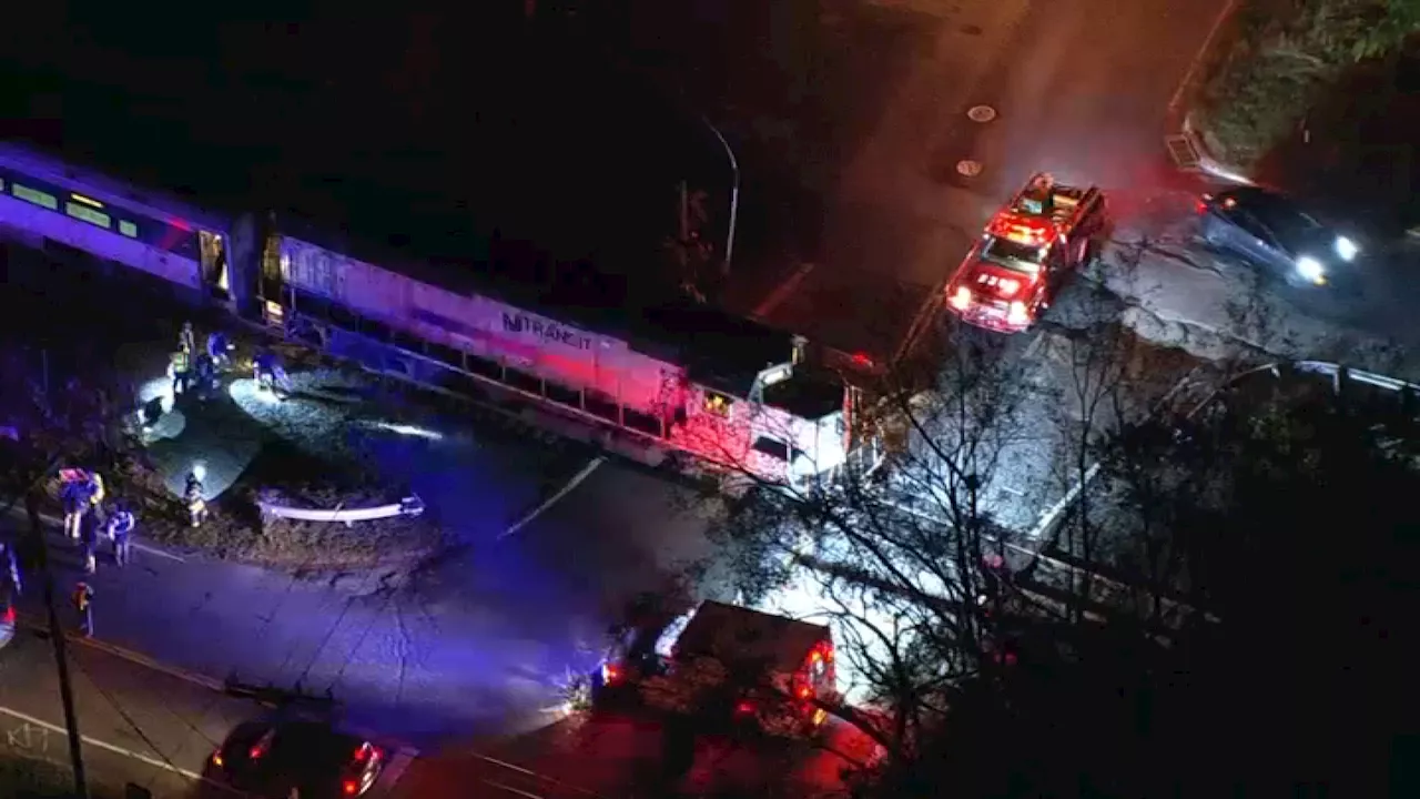 An NJTransit train is canceled after a crash involving a car, transit agency says